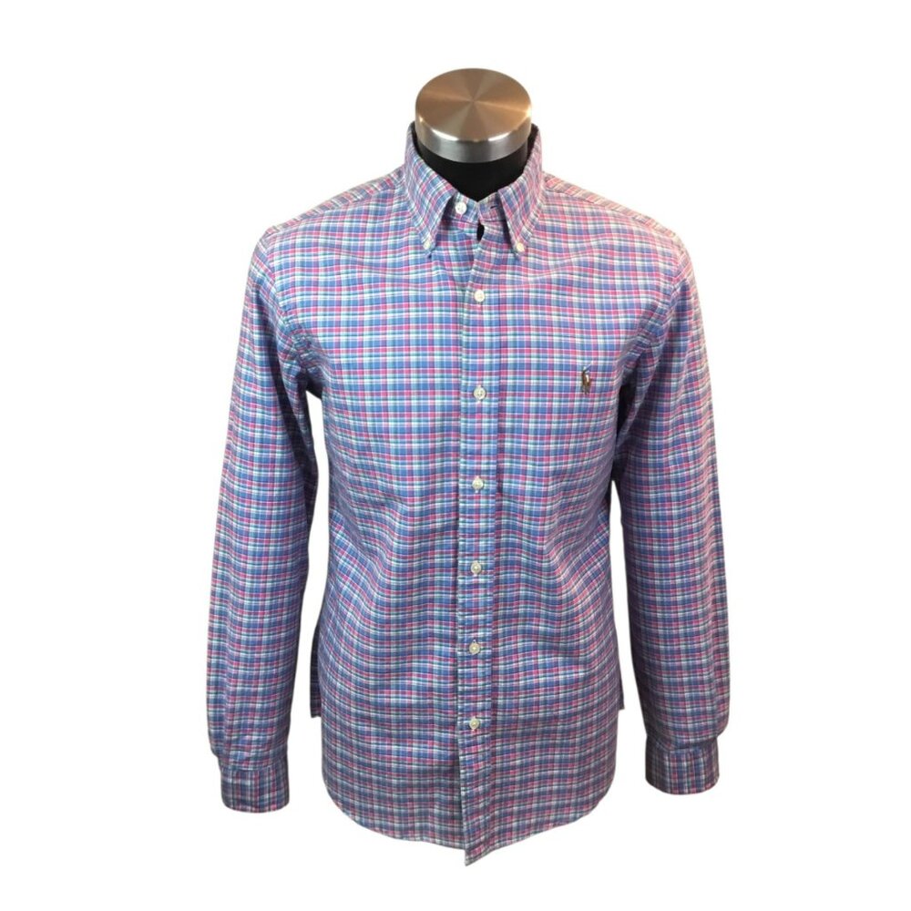 Ralph Lauren Plaid Button-Down Mens Small Long Sleeve Shirt